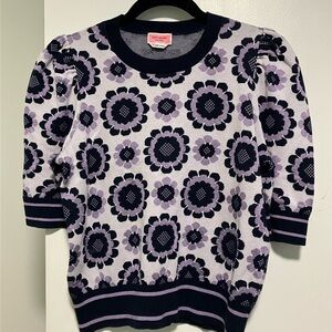 Kate Spade Navy and Lavender Floral Sweater